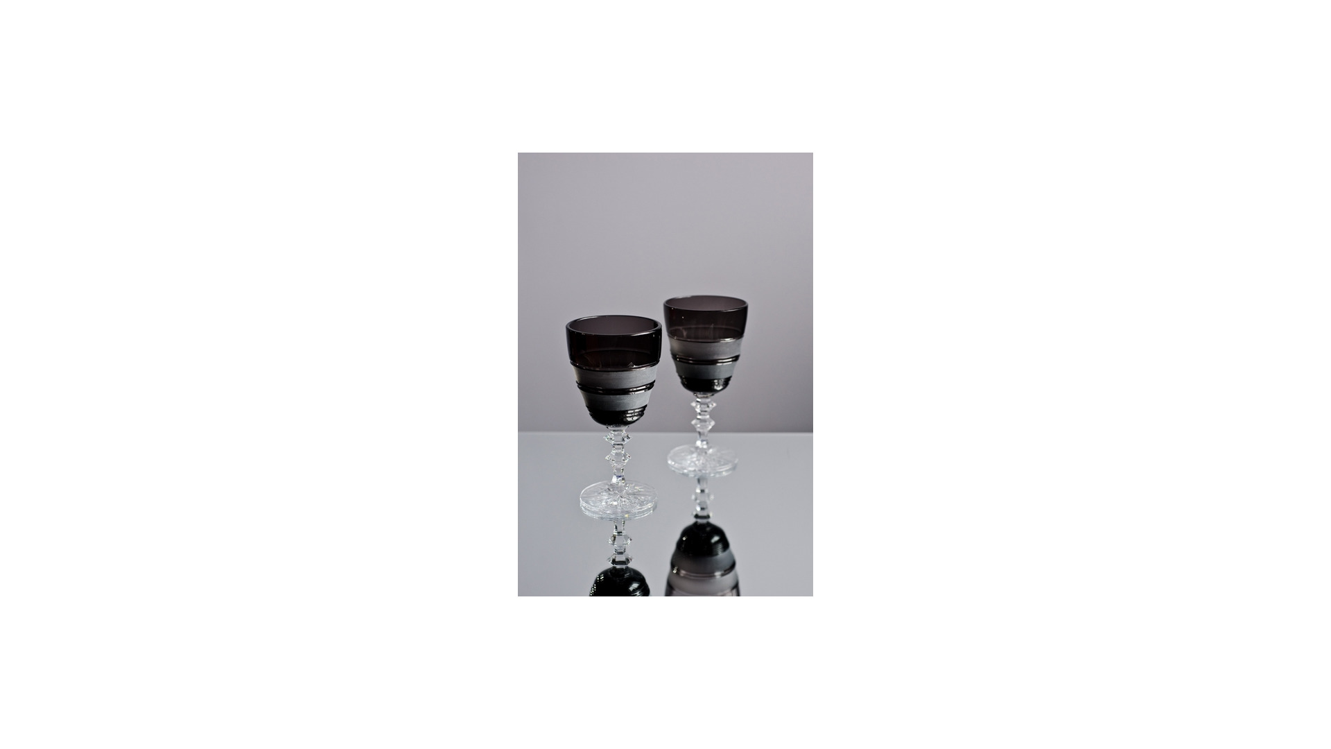 Набор бокалов для шампанского ГХЗ Торжество Паужна 630 мл, 2 шт, хрусталь, графитовый