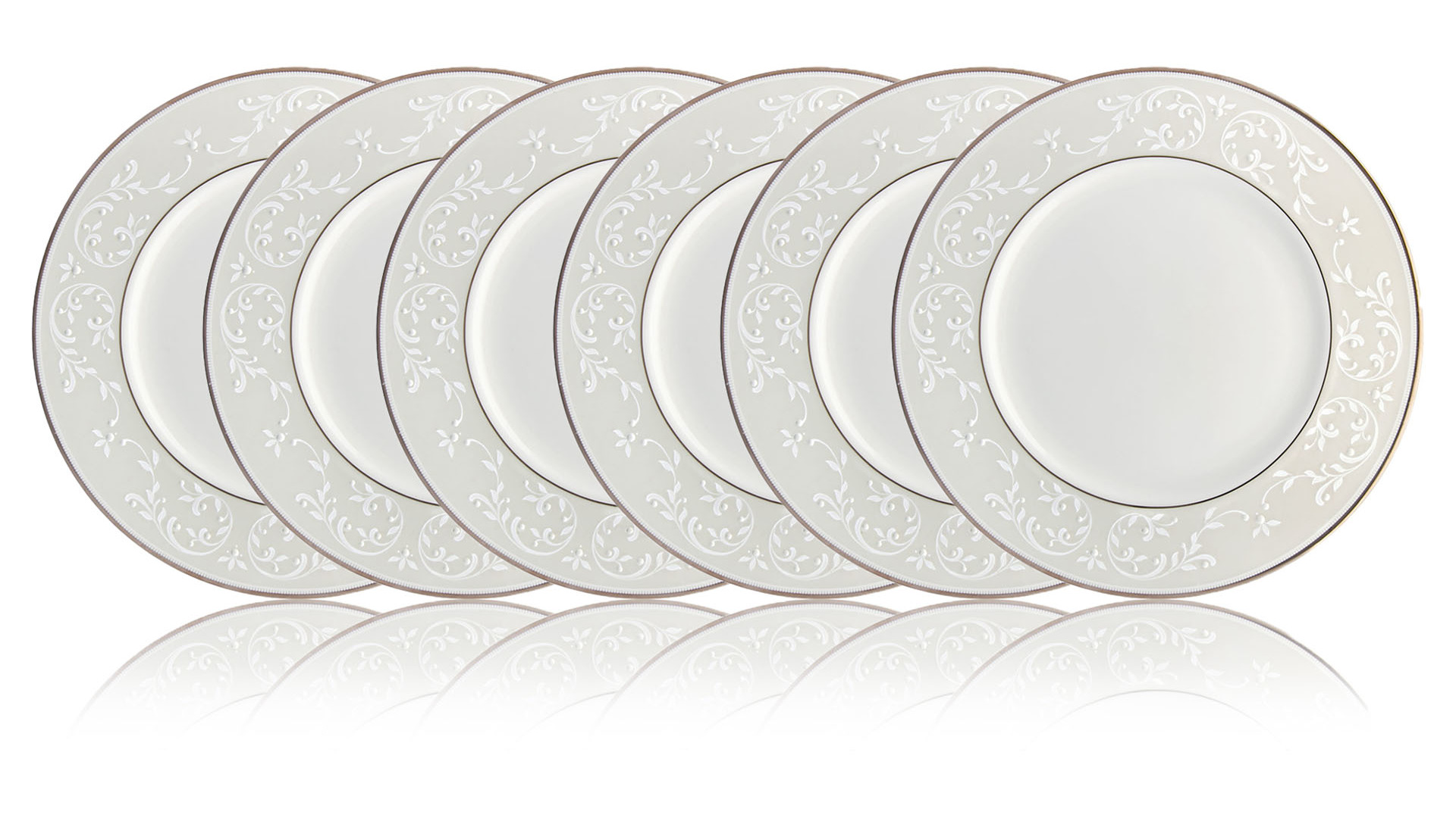 Набор тарелок акцентных Lenox Чистый опал 23 см, фарфор, 6 шт