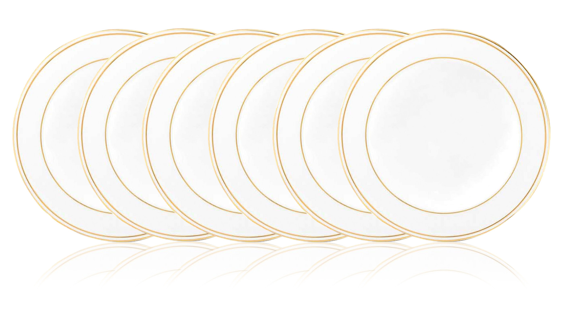 Набор тарелок суповых Lenox Федеральный, золотой кант 23 см, фарфор, 6 шт