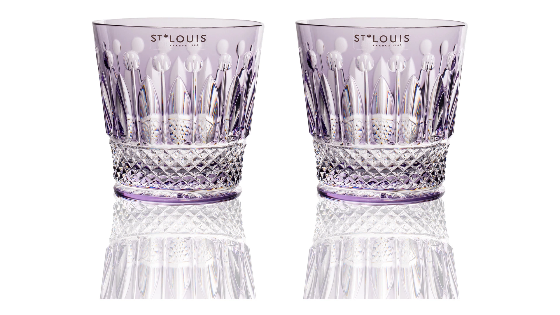 Набор стаканов для виски Saint-Louis Томми 380 мл, хрусталь, фиолетовый, 2 шт