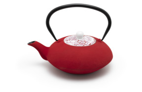 Чайник заварочный Bredemeijer Yantai 1,2л, с фильтром, чугун, с фарфоровой крышкой, красный