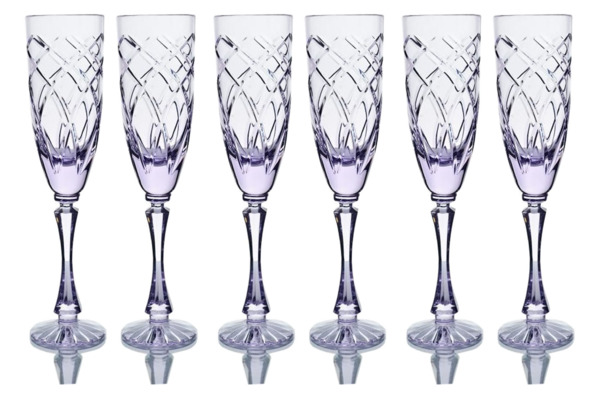 Набор бокалов для шампанского ГХЗ Фата-Моргана 140 мл, 6 шт, хрусталь, неодимовый