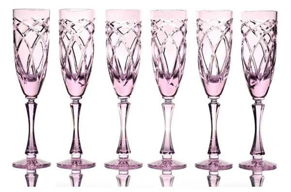 Набор бокалов для шампанского ГХЗ 140 мл, 6 шт, хрусталь, неодимовый