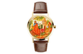 Часы наручные кварцевые Palekh Watch Аленький цветочек №53, ручная роспись, мастер Мамина