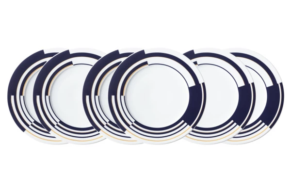 Набор тарелок закусочных Ralph Lauren Home Пейтон 22  см, 6 шт, фарфор