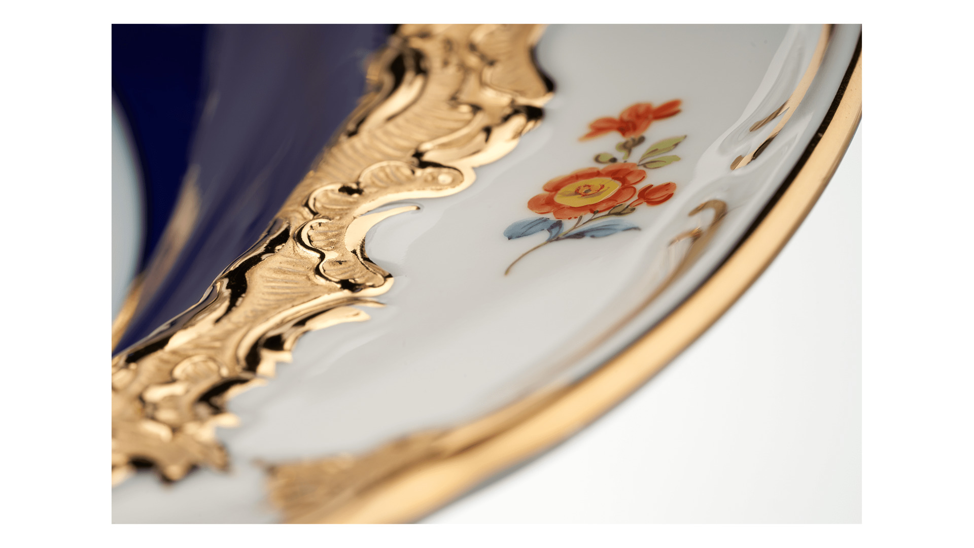 Сервиз столовый Meissen Форма - Б, россыпь цветов, кобальт на 6 персон 20 предметов, фарфор