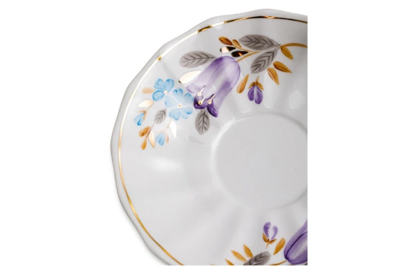 Сервиз чайный Франц Гарднер в Вербилках Колокольчик на 6 персон 15 предметов, фарфор, п/к