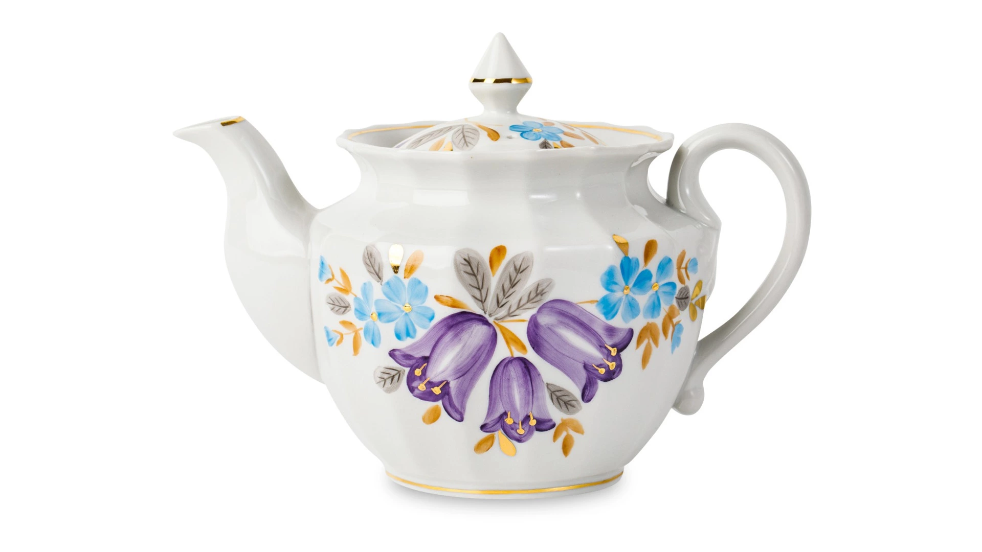 Сервиз чайный Франц Гарднер в Вербилках Колокольчик на 6 персон 15 предметов, фарфор, п/к