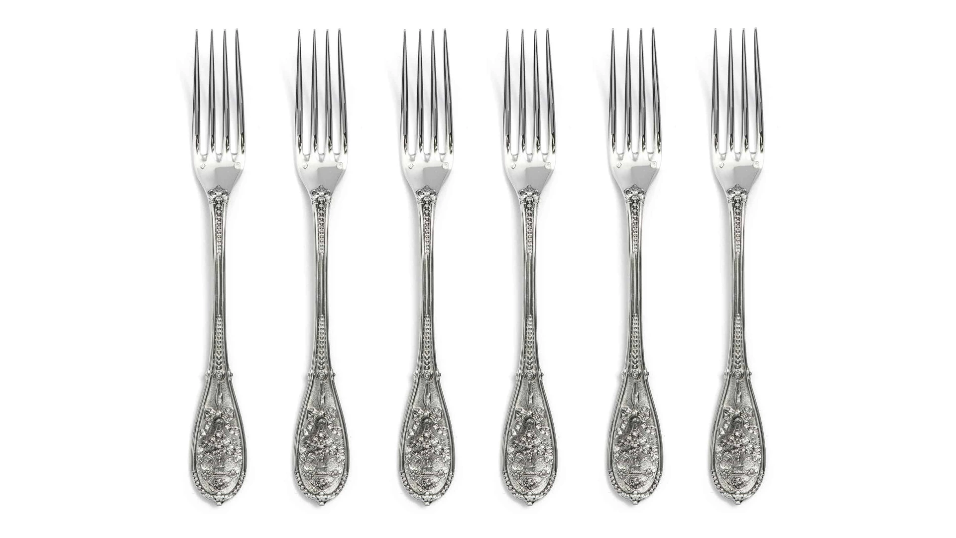 Набор вилок для пирожных Odiot Компьень 15,3 см, 6 шт, серебро 925