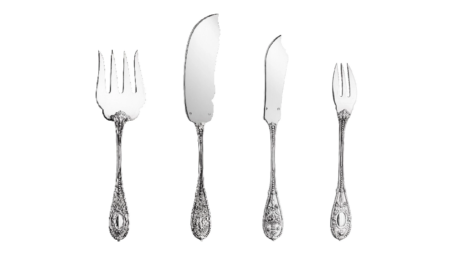 Набор столовых приборов для рыбы Odiot Компьень на 6 персон 14 предмета, серебро 925