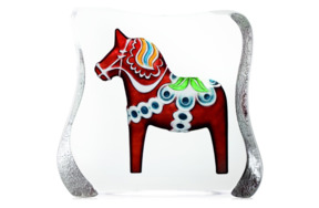 Скульптура Maleras Далекарлийская лошадка 15 см, хрусталь, красный