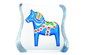 Скульптура Maleras Далекарлийская лошадка 15 см, хрусталь, синий