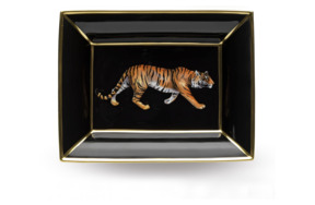 Мелочница прямоугольная Halcyon Days Дикая природа Тигр, 20х15 см, фарфор