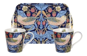 Набор кружек на подносе Pimpernel Ягодные воришки 180 мл, 21х14 см, 2 шт, синий, п/к