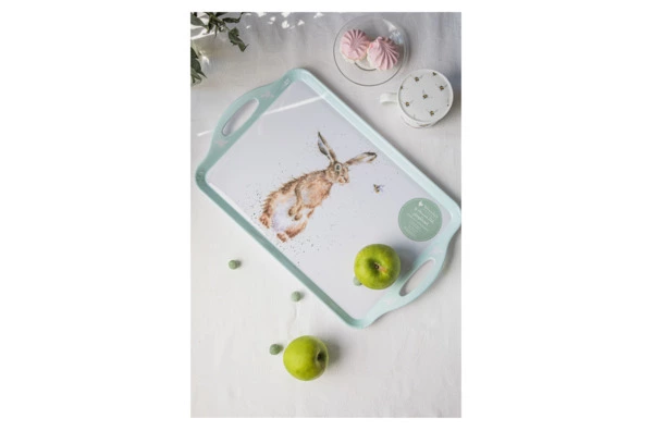 Поднос прямоугольный с ручками Pimpernel Забавная фауна Зайка и пчела 48х29,5 см, пластик