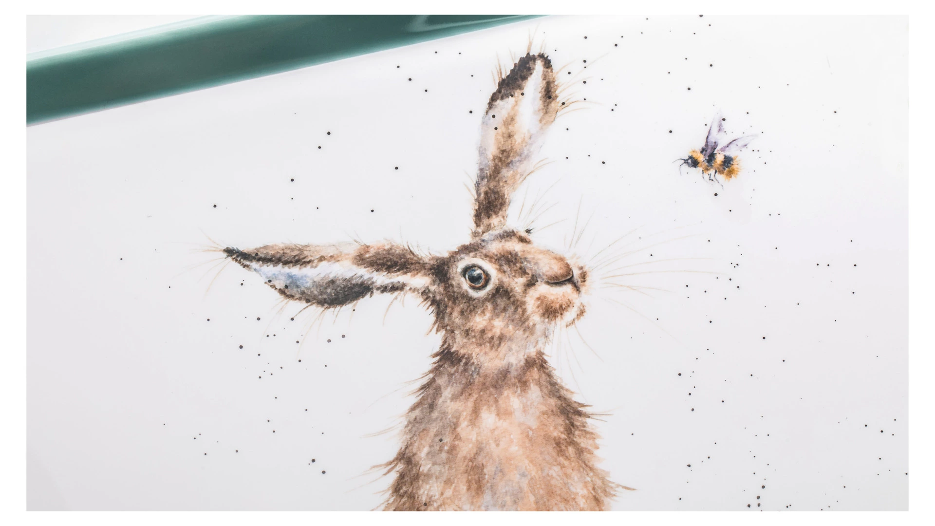 Поднос прямоугольный с ручками Pimpernel Забавная фауна Зайка и пчела 48х29,5 см, пластик