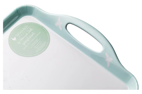 Поднос прямоугольный с ручками Pimpernel Забавная фауна Зайка и пчела 48х29,5 см, пластик