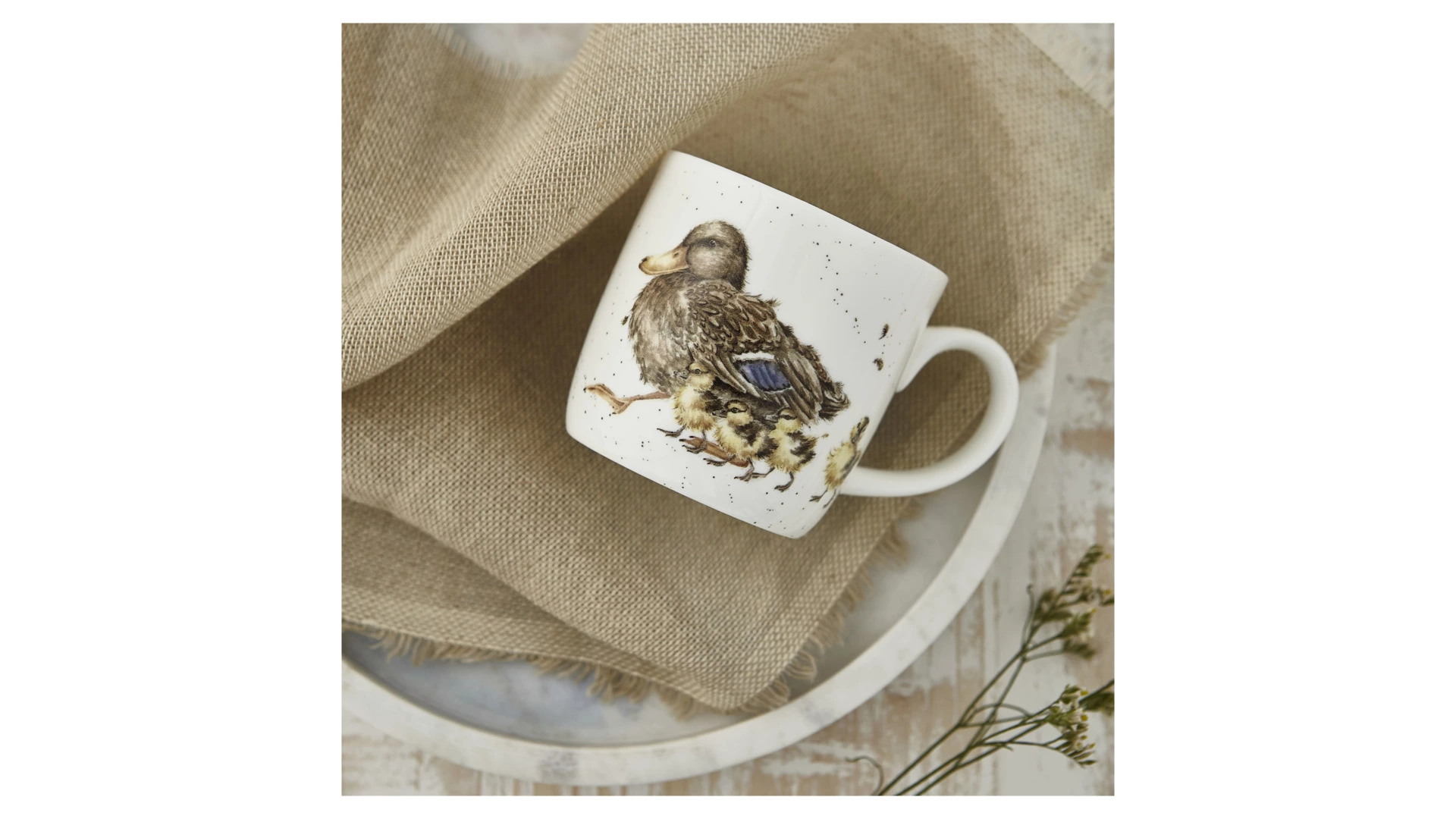 Кружка Royal Worcester Забавная фауна Утка с утятами 310 мл, фарфор костяной