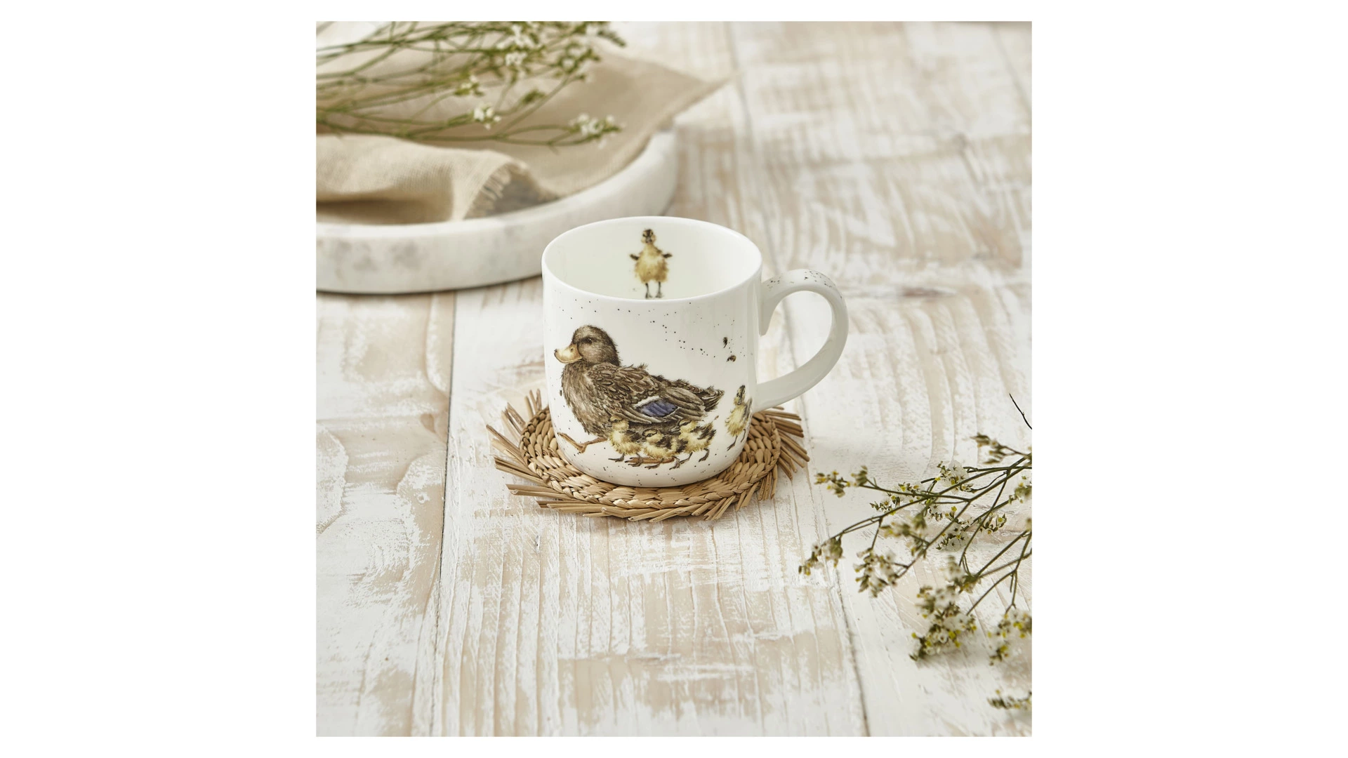 Кружка Royal Worcester Забавная фауна Утка с утятами 310 мл, фарфор костяной