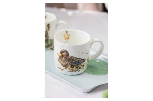 Кружка Royal Worcester Забавная фауна Утка с утятами 310 мл, фарфор костяной