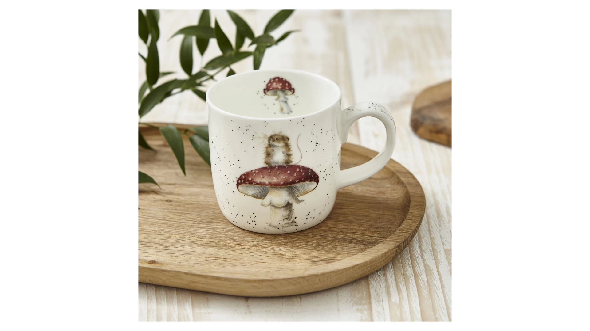 Кружка Royal Worcester Забавная фауна Мышонок и мухомор 310 мл, фарфор костяной