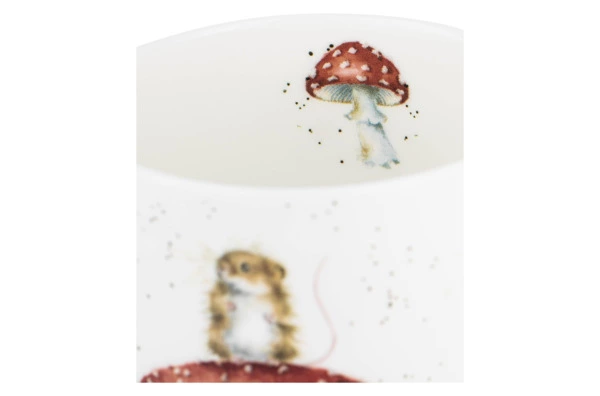 Кружка Royal Worcester Забавная фауна Мышонок и мухомор 310 мл, фарфор костяной