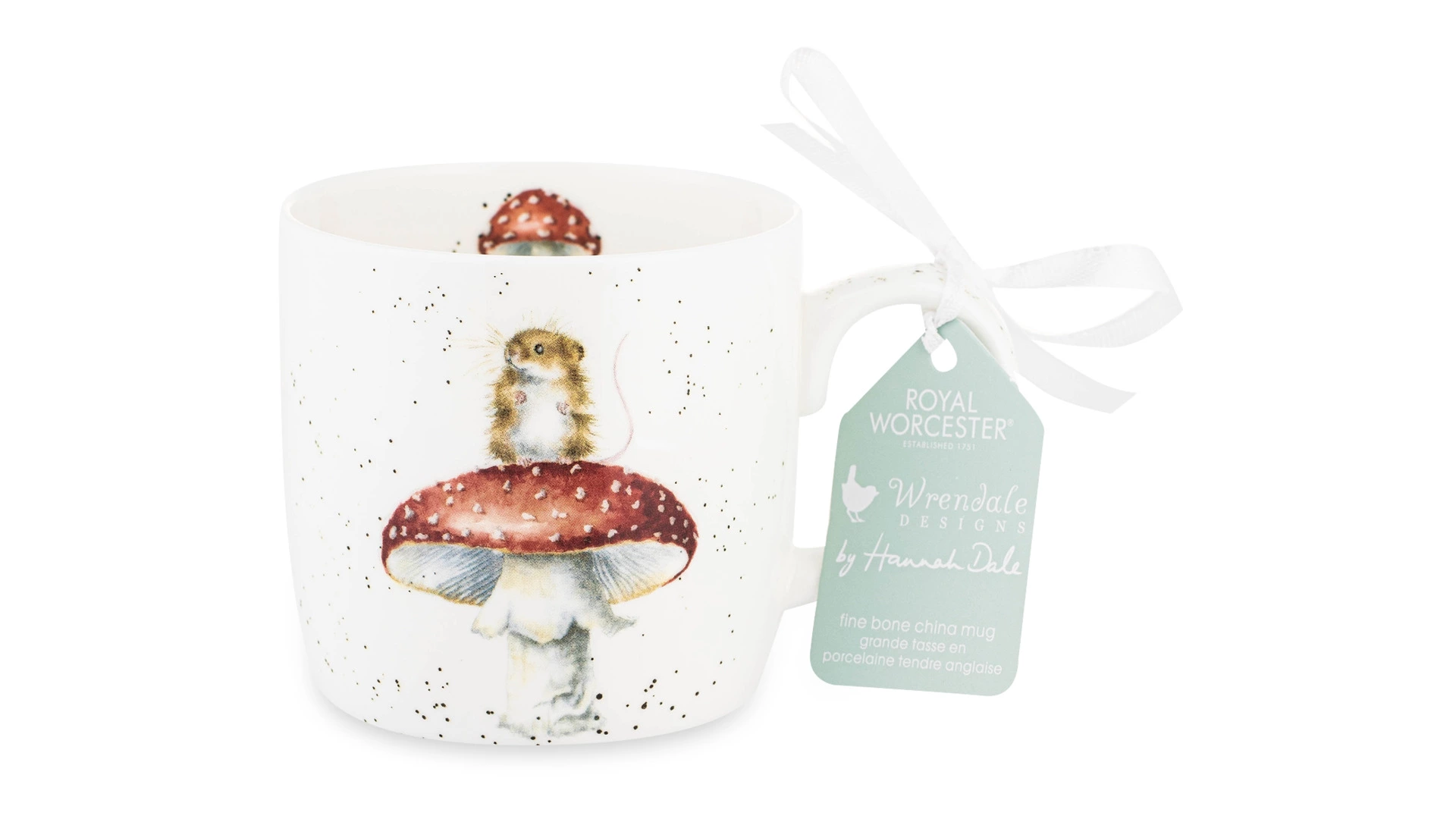 Кружка Royal Worcester Забавная фауна Мышонок и мухомор 310 мл, фарфор костяной