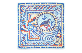 Платок сувенирный с ручной подшивкой Русские в моде Грёзы о Византии 90х90см, шелк