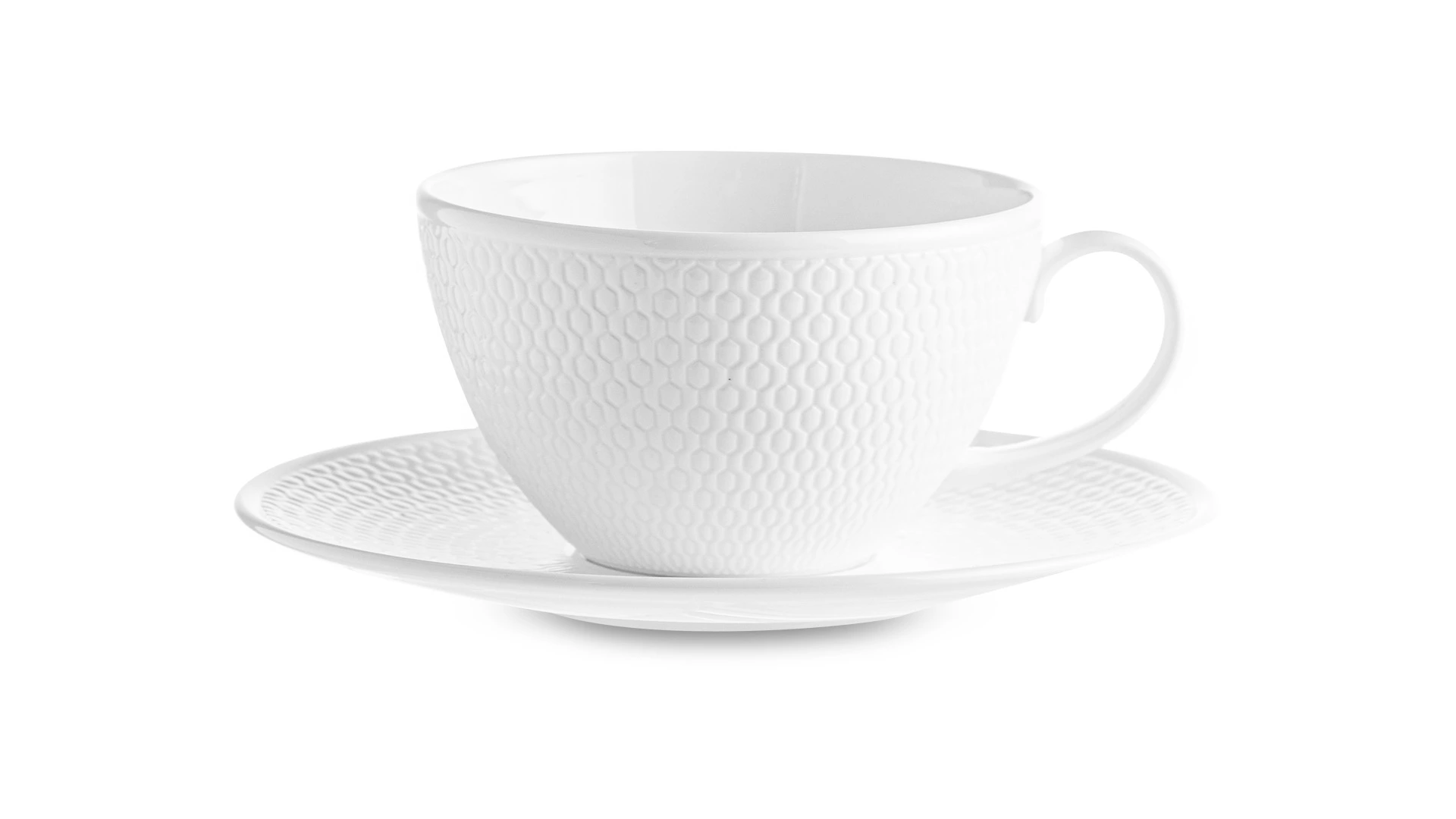 Чашка чайная с блюдцем Wedgwood Джио 260 мл, фарфор костяной, п/к