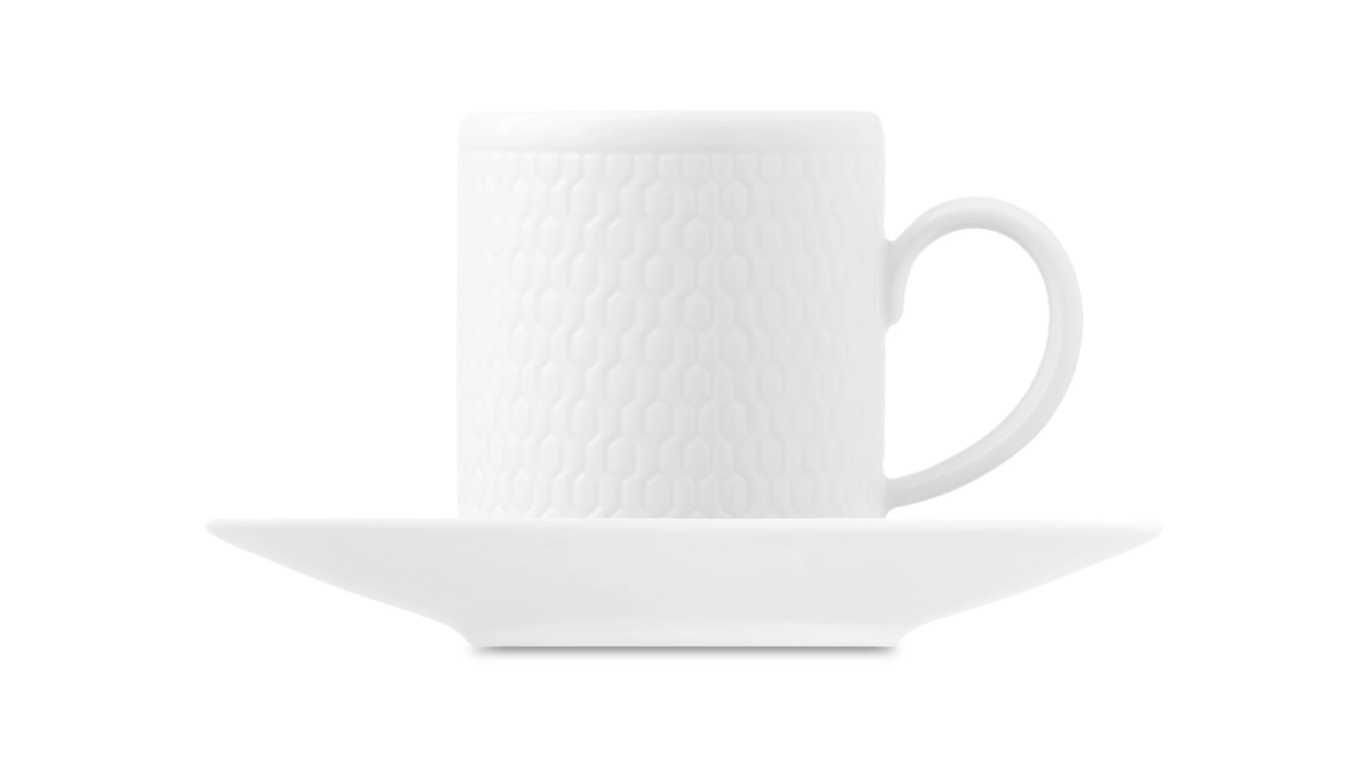 Чашка кофейная с блюдцем Wedgwood Джио 90 мл, фарфор костяной, п/к