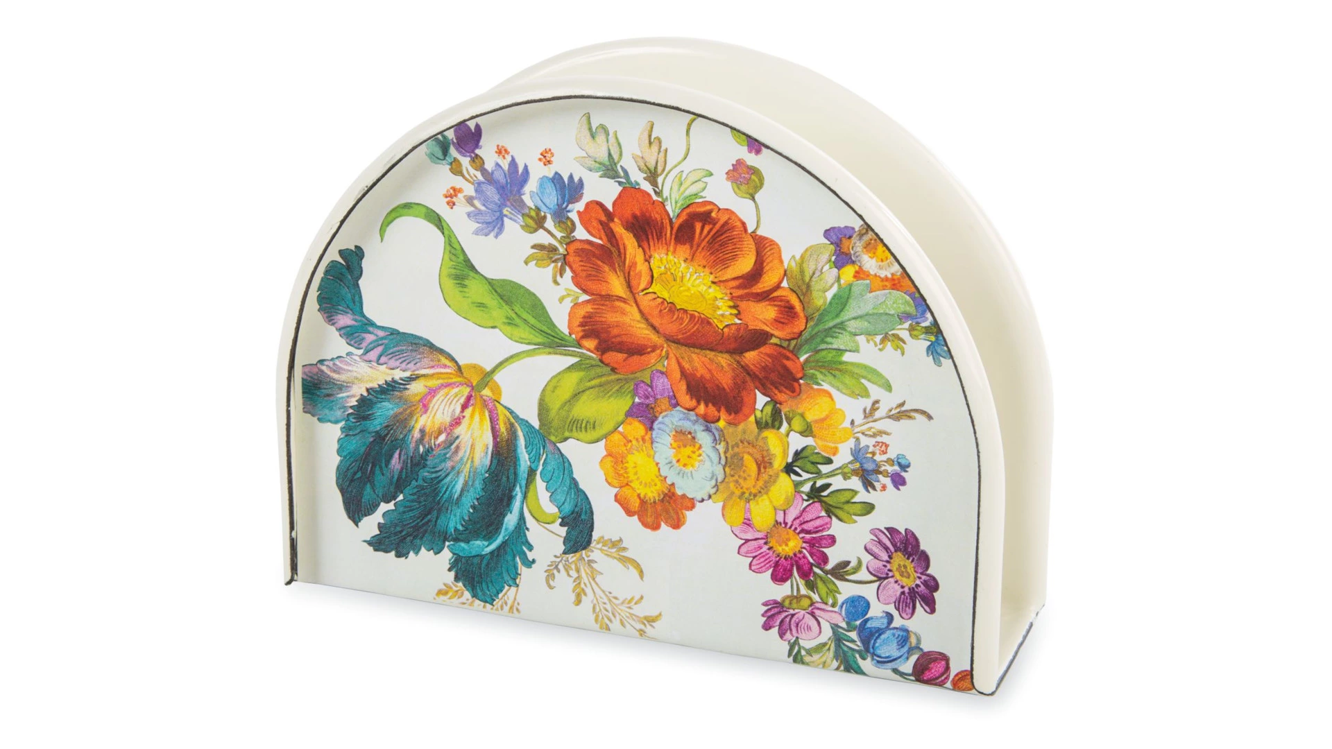 Салфетница MacKenzie-Childs Flower Market 11х15х6 см, сталь нержавеющая, белая