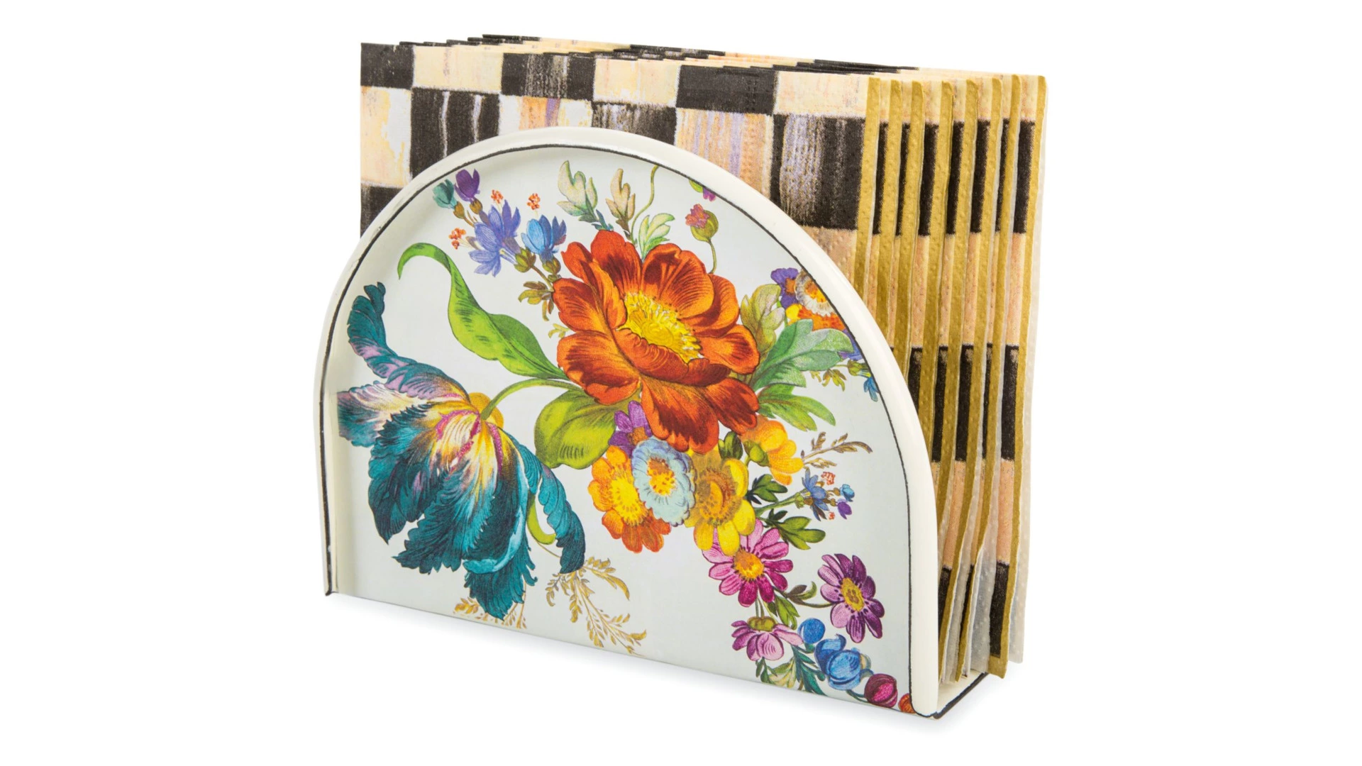 Салфетница MacKenzie-Childs Flower Market 11х15х6 см, сталь нержавеющая, белая