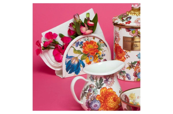 Салфетница MacKenzie-Childs Flower Market 11х15х6 см, сталь нержавеющая, белая