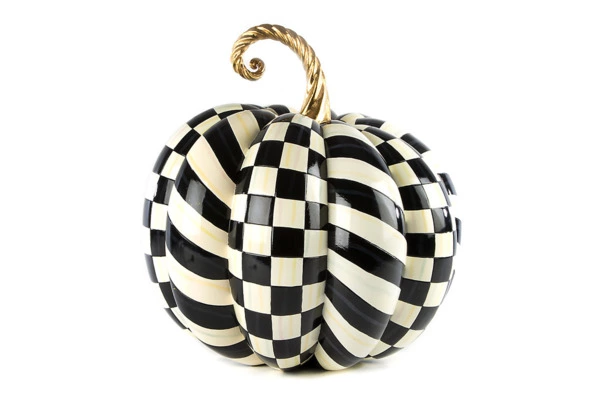 Изделие декоративное Тыква MacKenzie-Childs Courtly Check Gold Medal 38х38см, полирезина