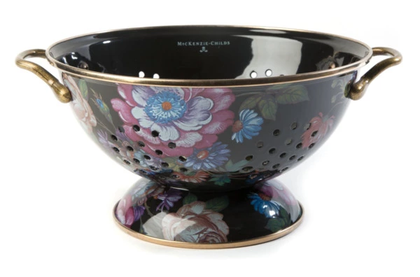 Дуршлаг большой MacKenzie-Childs Flower Market 14х24х24см, сталь нержавеющая, черный