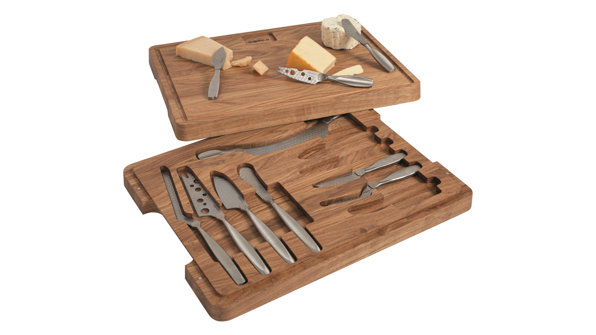 Набор для сыра Boska Монако+, 10 ножей  для всех видов сыра из стали в деревянной коробке, п/к