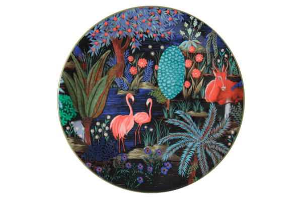 Тарелка закусочная Gien Дворцовый сад Фламинго 22 см, фаянс