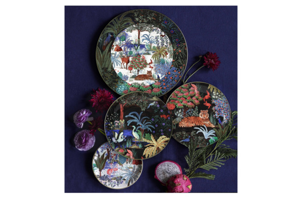 Тарелка закусочная Gien Дворцовый сад Цапля 22 см, фаянс