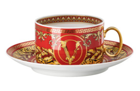 Чашка чайная с блюдцем Rosenthal Versace Виртус 200 мл, фарфор