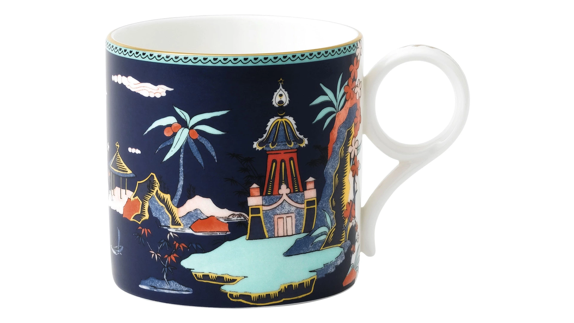 Кружка Wedgwood Вандерласт Пагода 300 мл, синяя, фарфор