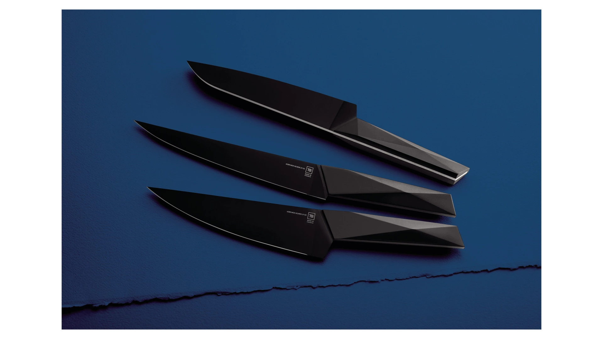 Набор кухонных ножей Tarrerias Bonjean Furtif Classic в блоке, ручка - АБС пластик, 5 шт, черный