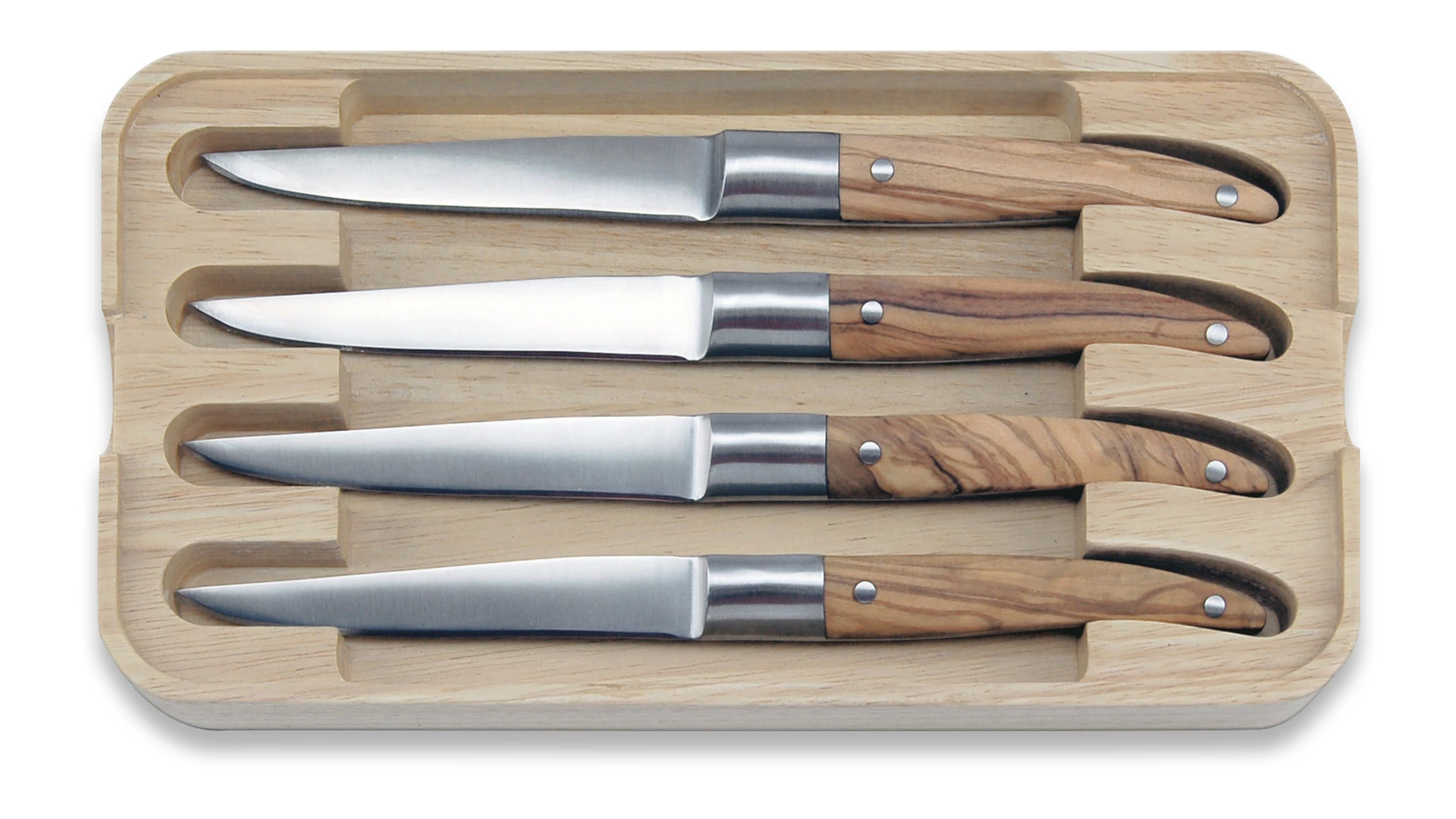 Набор ножей для стейка Tarrerias Bonjean Лайоль Экспрессия, ручка оливковое дерево, 4 шт