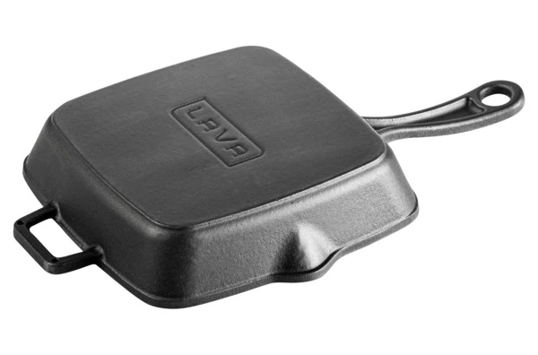 Сковорода-гриль квадратная LAVA 20 см, 1 л, чугун, черная