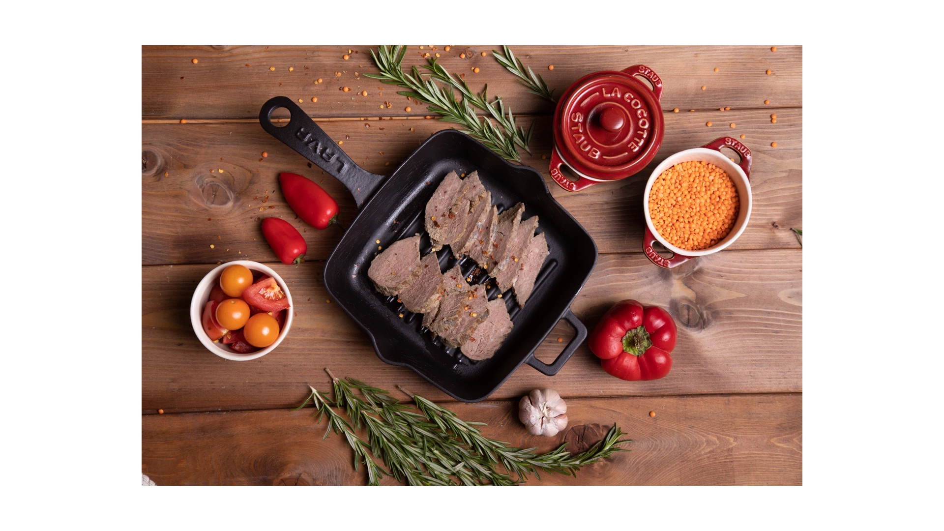 Сковорода-гриль квадратная LAVA 20 см, 1 л, чугун, черная