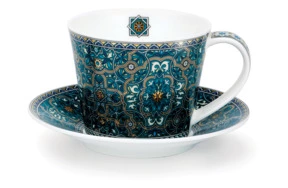 Чашка чайная с блюдцем Dunoon Дубай Айлей 350 мл, фарфор костяной