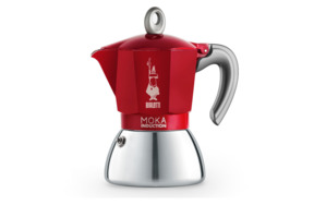 Кофеварка гейзерная на 6 чашек Bialetti Moka Induction, красная, сталь