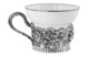 Чашка чайная с ложкой в футляре Кольчугинский мельхиор Ромашки, 2 предмета, латунь, посеребрение