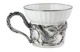 Чашка чайная с ложкой в футляре Кольчугинский мельхиор Яблочный спас, 4 предмета, латунь, посеребрен