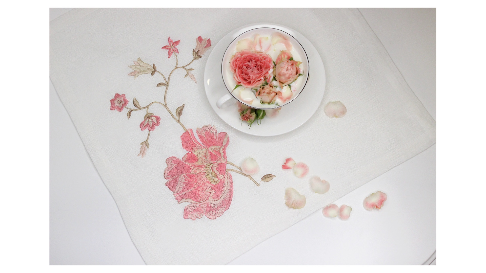 Салфетка Momo for home Фантазийный цветок 42х42 см, лен