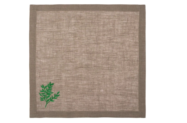 Салфетка Momo for home Зелёная ветка 42х42 см, лен